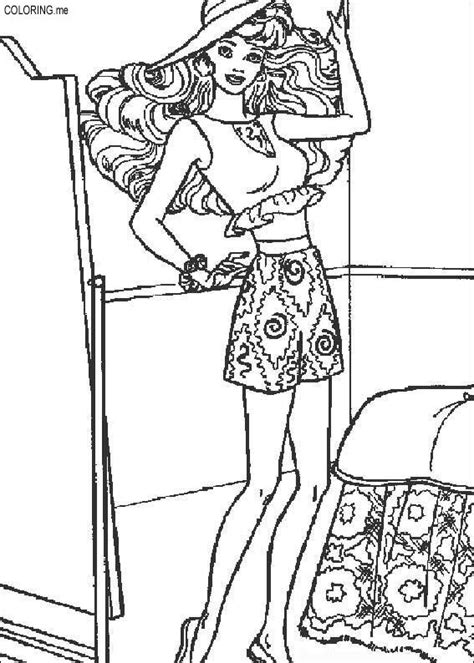 coloring page barbie dressup coloringme