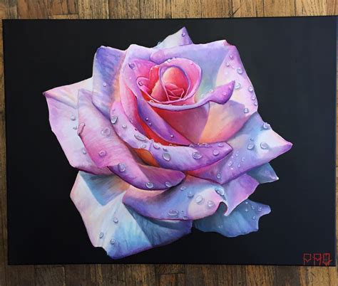 heres     roses acrylic paint  canvas