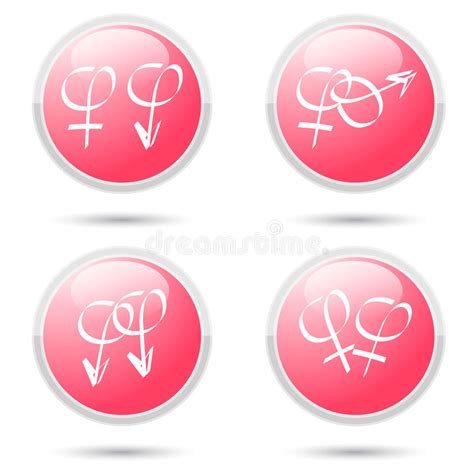 Male And Female Sex Gender Icons In Heart Shape Vector