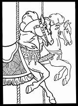 Coloring Pages Carousel Horses Dover Printable Horse Merry Round Go Animal Publications Stained Glass Book Doverpublications Sheets Adult Advanced Kids sketch template