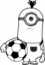 Minion Coloring Minions Pages Soccer Para Dibujos Wecoloringpage Player Selfie Sheets Colorear Futbol Ball Sports サッカー Printable sketch template
