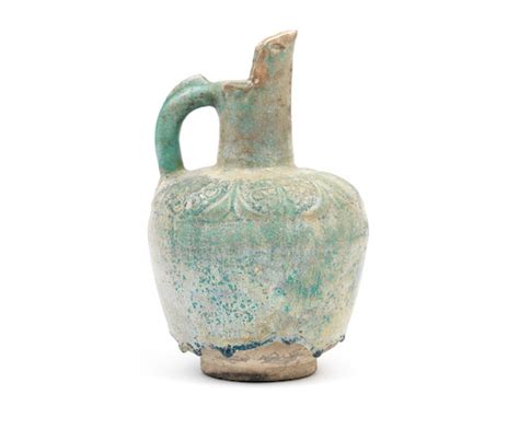 bonhams a kashan monochrome pottery ewer persia 12th century