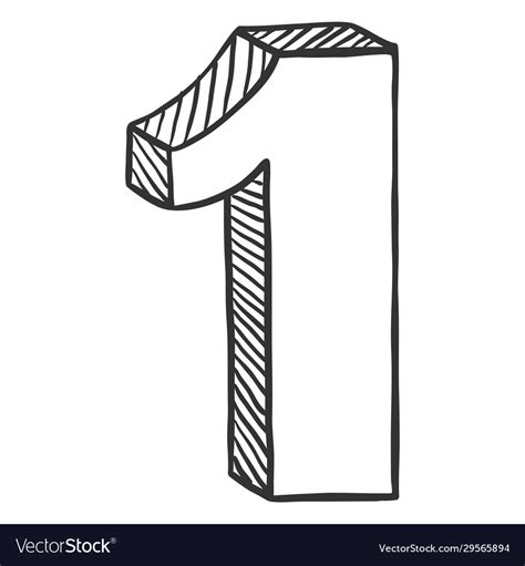 hand drawn sketch number  royalty  vector image