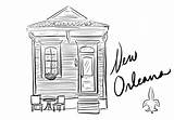House Printable Orleans Coloring Shotgun Nola Creole Downloadable Cottage sketch template