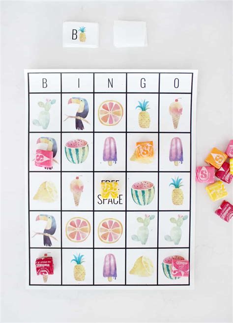 printable adorable summer bingo cards pretty providence