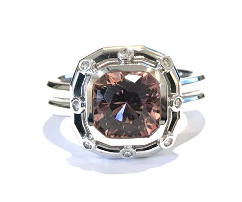 ring  pink tourmaline  diamonds   white gold michael alexander jewelry