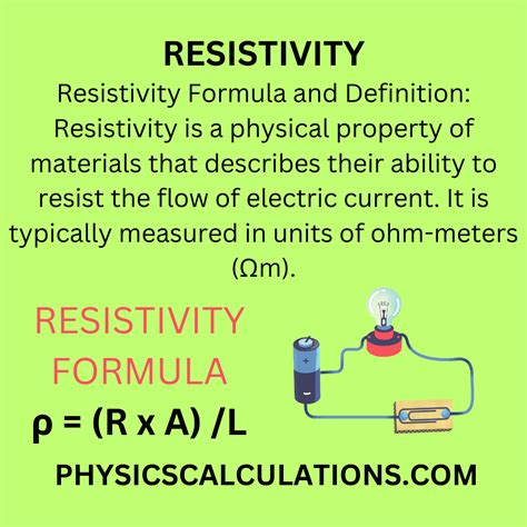 resistivity formula definition unit  calculations