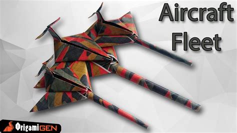 origami aircraft fleet triple airplane youtube