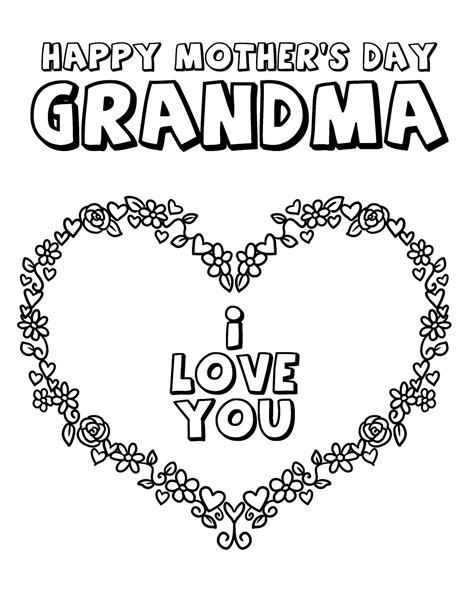printable mothers day cards  grandma printable word searches