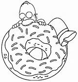 Homer Donuts Manger Simpson Enorme Colorir Essaie Colorier Donut Imprimé Fois sketch template