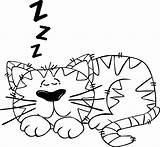 Cat Sleeping Cartoon Line Clipart Clipartbest sketch template