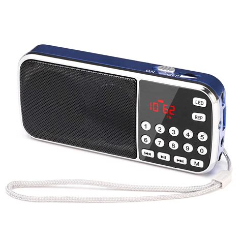 prunus   small portable radio  fm bluetooth radio dual speaker heavy bass led