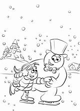 Frosty Coloring Ice Skating Karen Lake Pages Snowman Cartoon Categories sketch template