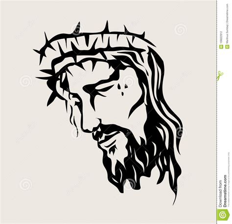 Jesus Face Sketch Art Vector Design Stock Vector