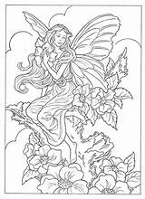 Coloring Pages Fairies Angel Fairy Adult Colouring Printable Books Print Color Book Fantasy sketch template