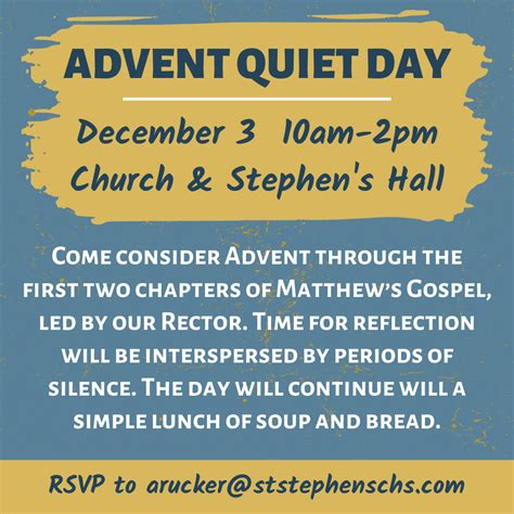 advent quiet day st stephens episcopal