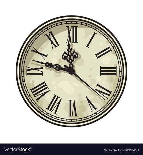 Vintage Clock Face With Roman Numerals Royalty Free Vector