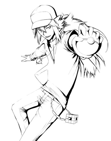 red pokemon trainer coloring pages coloring pages