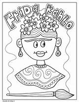 Frida Hispanic Kahlo Classroomdoodles sketch template