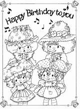 Coloring Pages Shortcake Strawberry Birthday sketch template