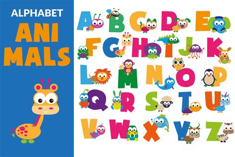 cute alphabet animals illustrations creative market