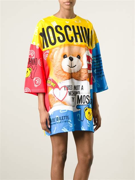 moschino teddy bear perfume t shirt dress lyst