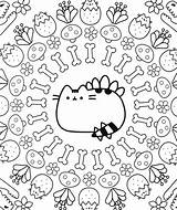Pusheen Coloring Pages Cat Print Dragon Pushin Them Raskrasil sketch template
