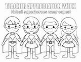 Appreciation Superheroes sketch template