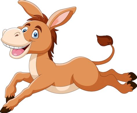 premium vector cute cartoon donkey  smile