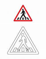 Coloring Road Sign Signs Traffic Crossing Pedestrian Colouring Pages Safety Clipart Kids Cliparts Crosswalk Printable Board Trafik Library Choose Favorites sketch template