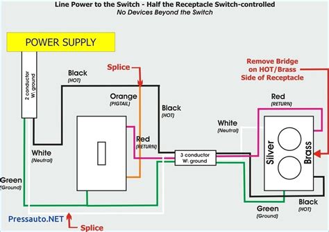 wiring  switched outlet wiring diagram power  receptacle wiring