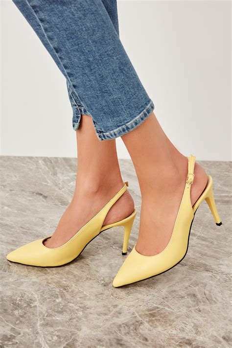 trendyol yellow womens wedge heeled shoes