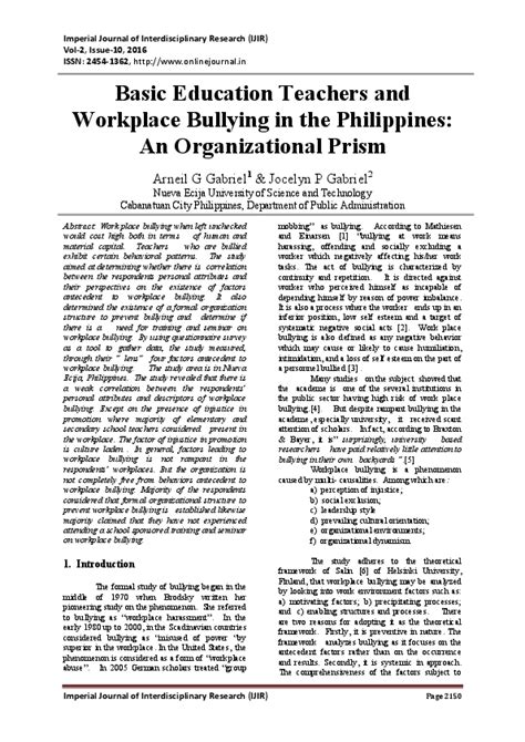 basic education teachers  workplace bullying