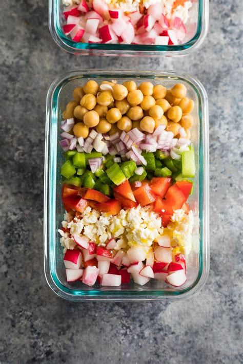 chopped chickpea salad make ahead recipe vegetarian meal prep lunch meal prep meals
