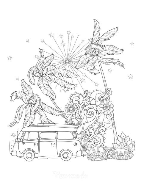 summer coloring pages  kids adults   summer coloring