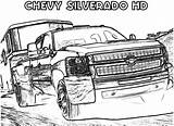 Coloring Pages Chevy Silverado Cars Muscle Color sketch template