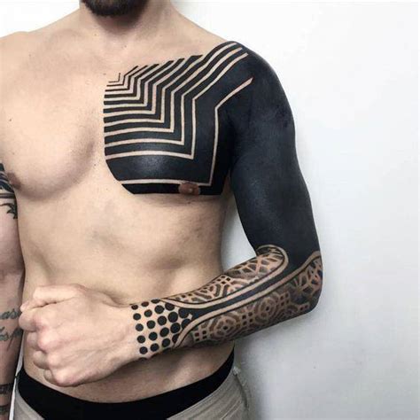 black tattoos  men blackout design ideas