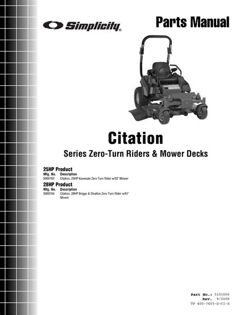 simplicity citation  parts manual   manualslib