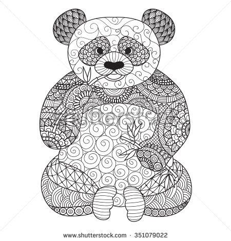 hand drawn zentangle panda  coloring book  adulttattoo shirt