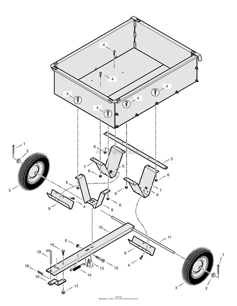 murray xa utility dump cart  parts diagram  utility dump cart part