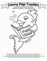 Coloring Pages Library Week Teacher Fish Book National Tales Tuesday Care Swim Printable Dulemba Template Books Popular Color Print Ever sketch template