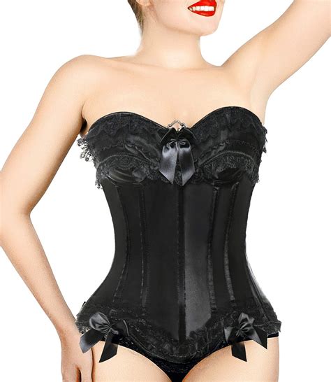 Comfree Lace Up Corset Overbust Vintage Bustier Corset Top Sexy