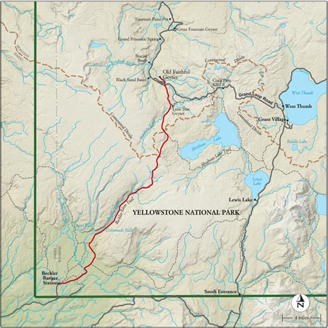yellowstone national park topo map hiking london top attractions map