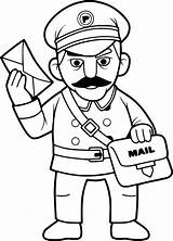 Postman Clipart Drawing Mailman Message Important Delivered Mail Carrier Vector Funny Paintingvalley Service Preview sketch template