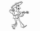 Mariachi Guitar Mexican Coloring Mask Coloringcrew sketch template