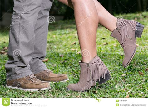 legs loving couples man and woman beautiful shoes stock
