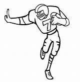Coloring Player Kids Football Pages Running Nfl Drawings Drawing American Cool Players Back Printable Sports Clipart Touchdown Line Logo Cartoon sketch template