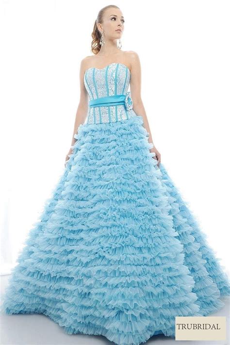 sweetheart ball gown embroidery light blue tiered organza floor length quinceanera dresses