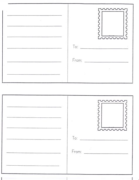blank postcard template printable