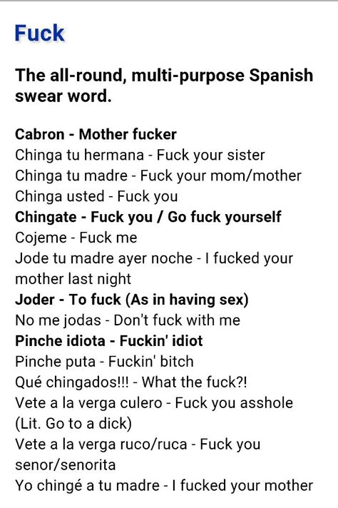 Spanish Curse Words Learning Spanish Spanish Language Learning How